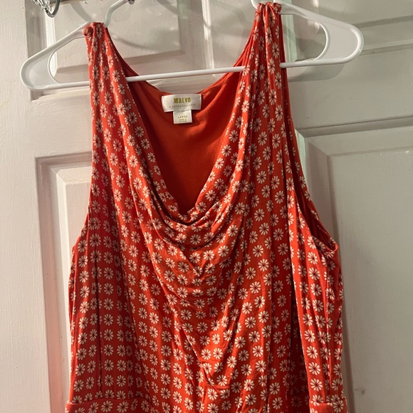 Anthropologie Orange and White Sleeveless Sundress - Picture 2 of 3